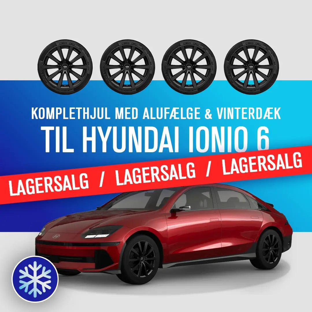 18 tommer komplethjul med alufælge og vinterdæk til Hyundai Ioniq 6, lagersalg