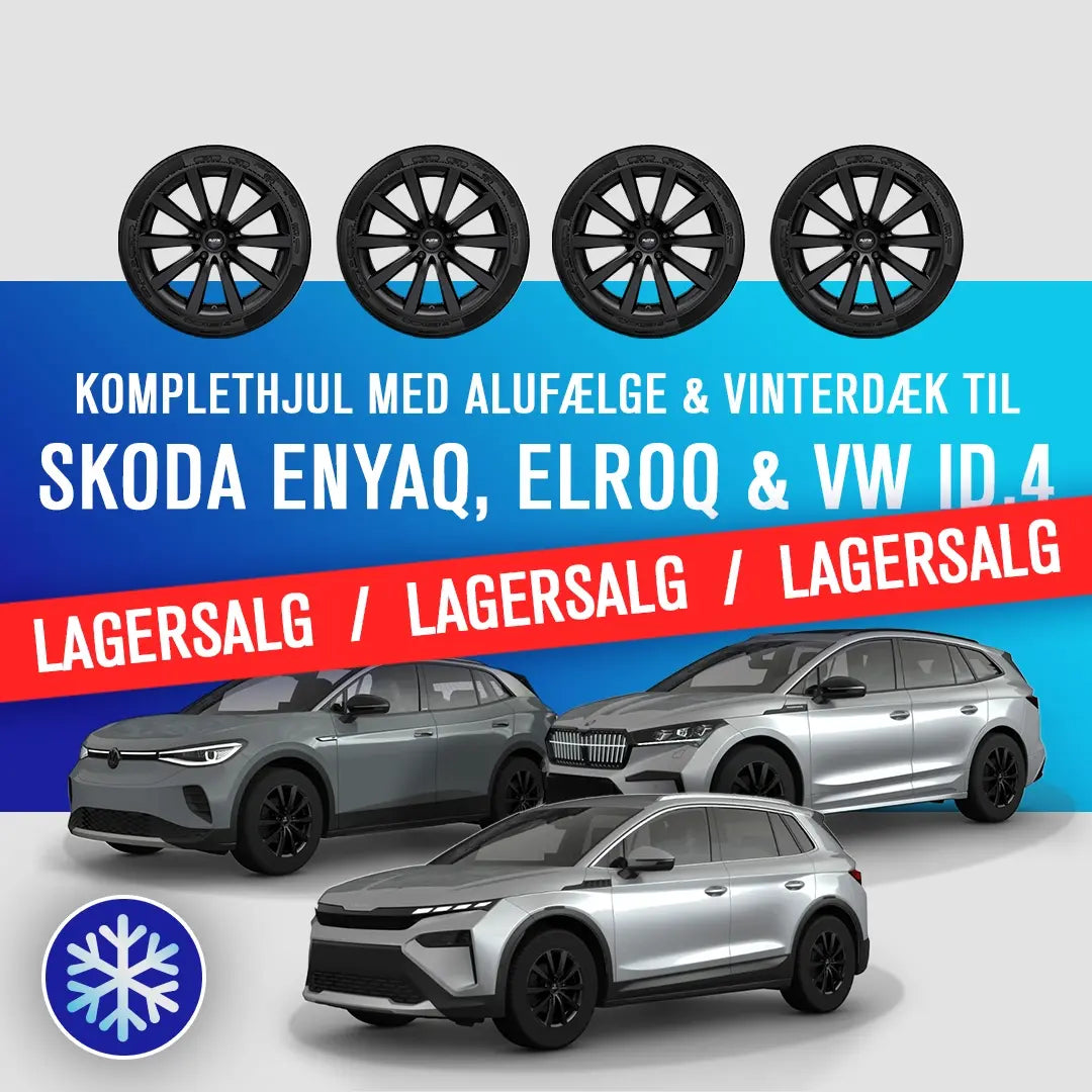 Kampagnebanner for 19" komplethjul med alufælge og vinterdæk til Skoda Enyaq, Skoda Elroq og VW ID.4