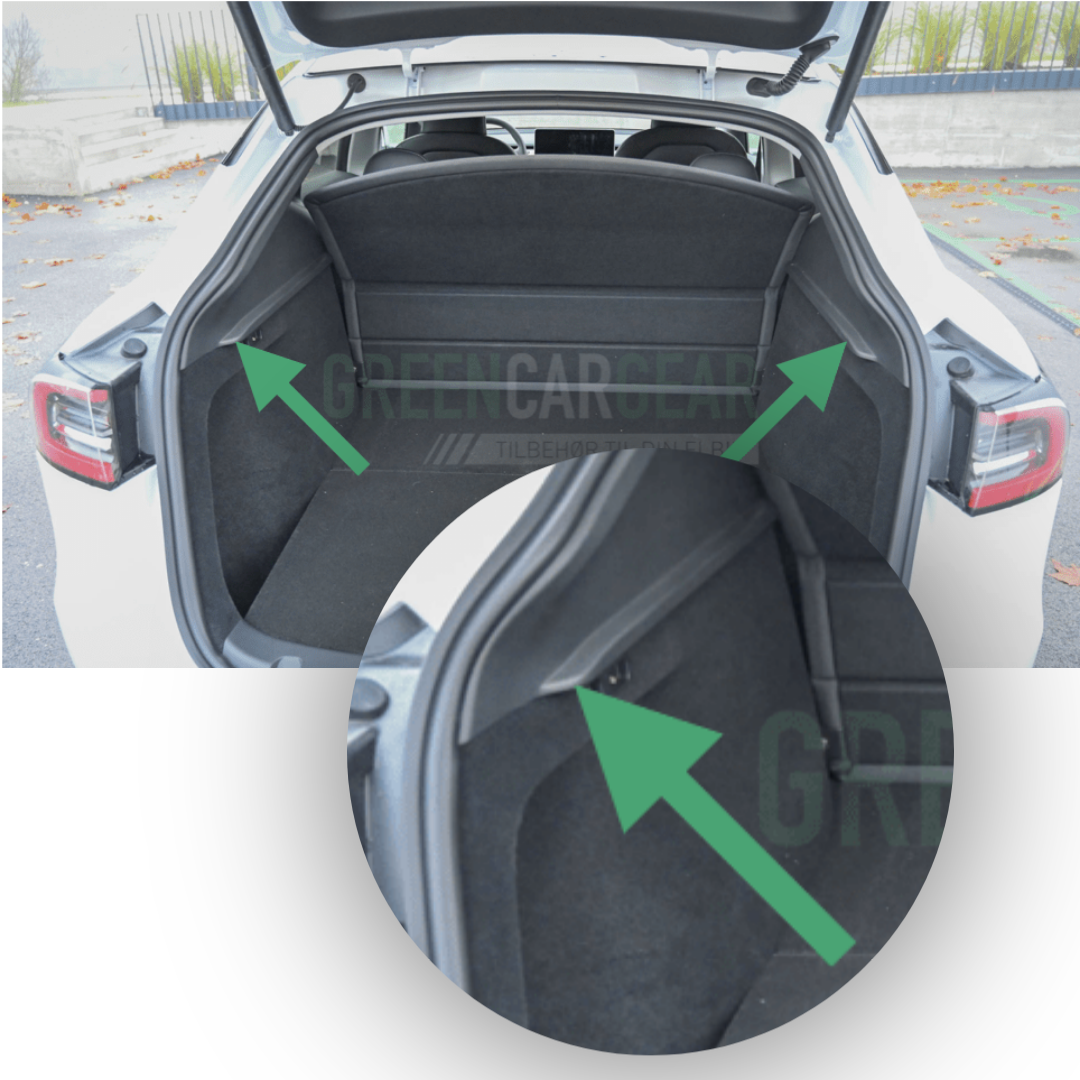 Bagagerumsafdækning/rullegardin til Tesla Model Y – Variant A (med kant)