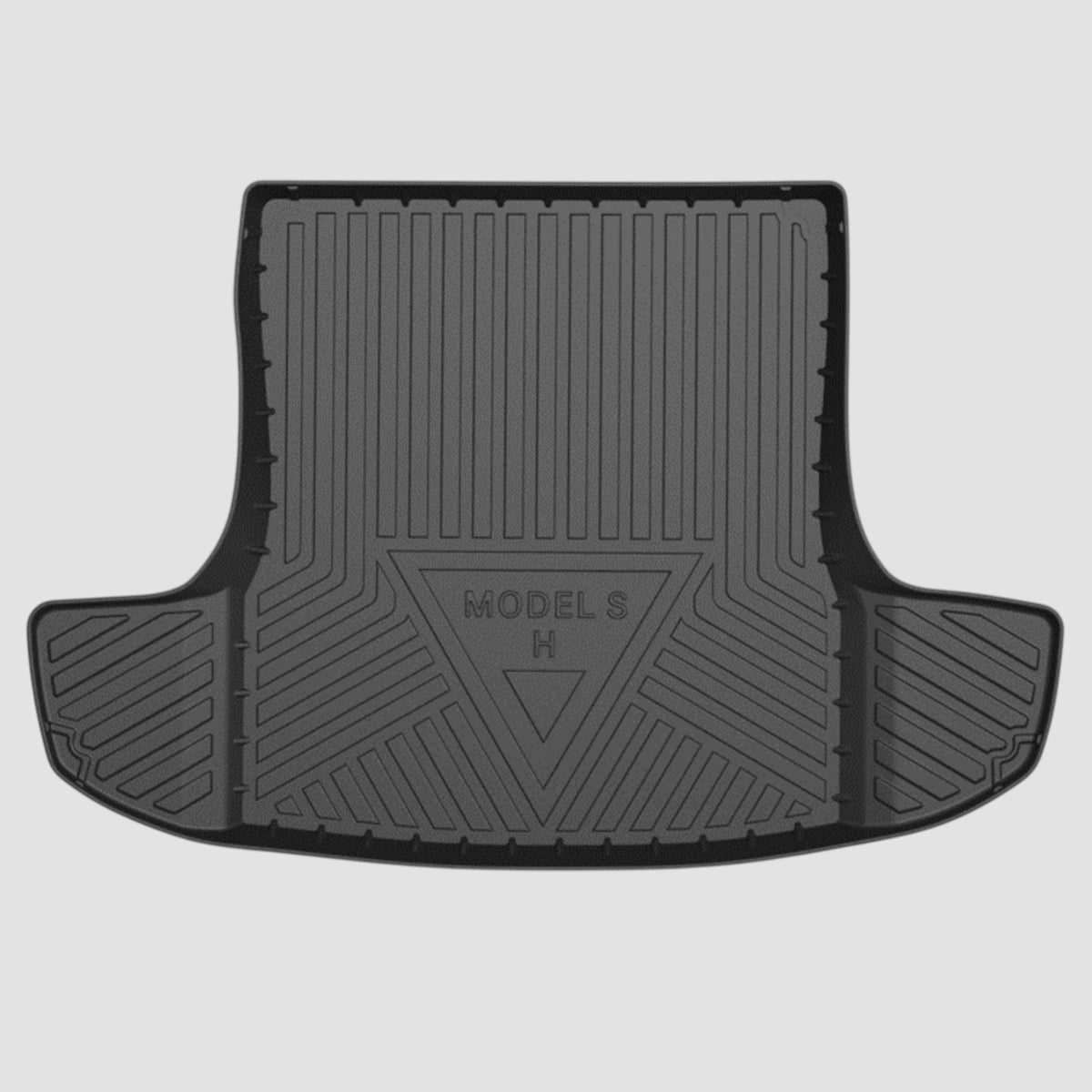 Sort bagagerumsmåtte med præget MODEL S logo til Tesla Model S