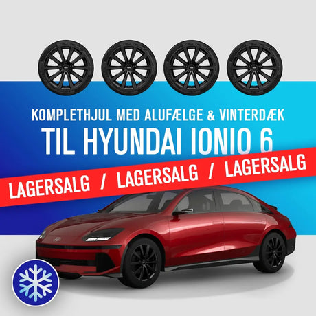 18 tommer komplethjul med alufælge og vinterdæk til Hyundai Ioniq 6, lagersalg