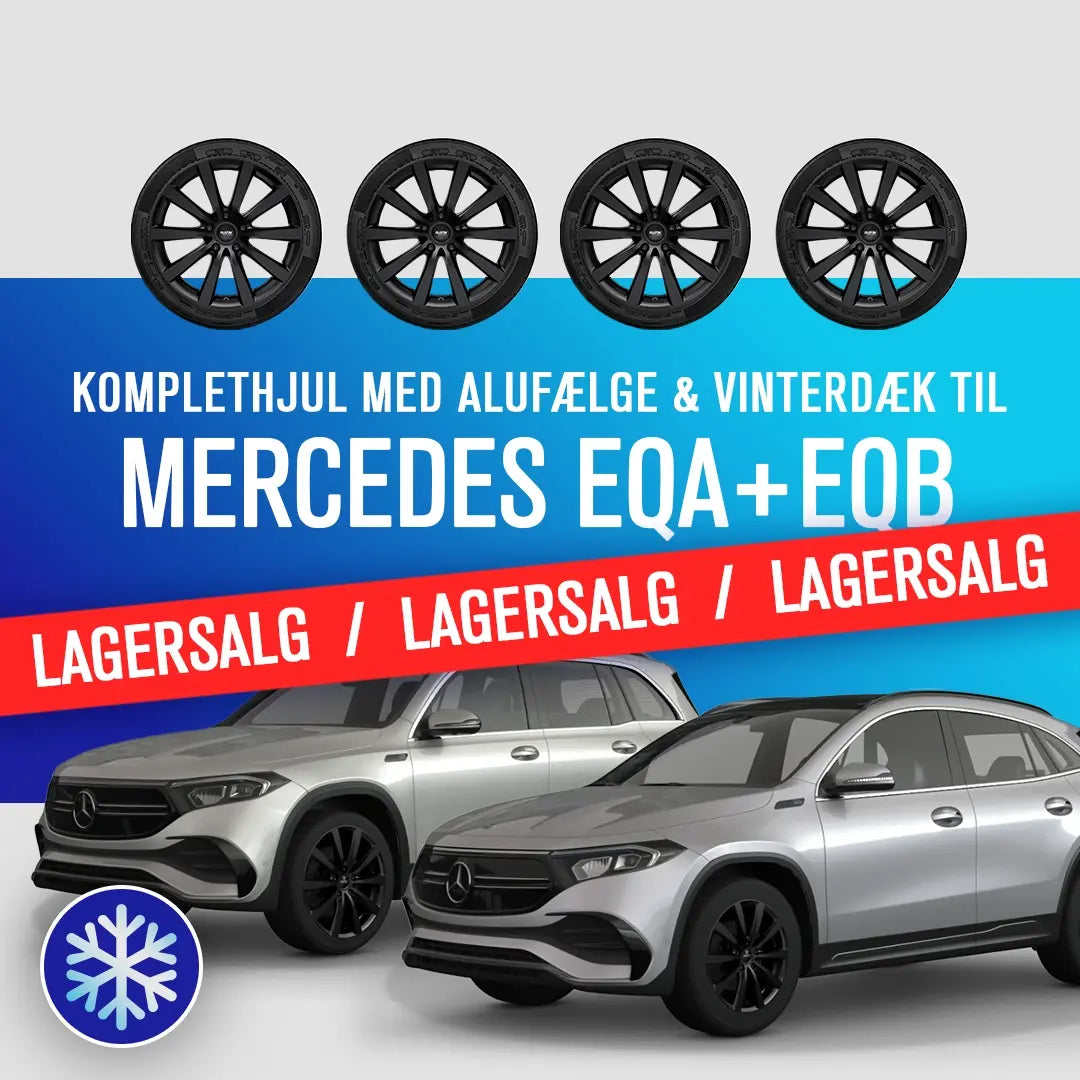 19 tommer komplethjul med alufælge og vinterdæk til Mercedes EQA og EQB - lagersalg reklamebillede