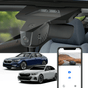 FitCamX dashcam til BMW i5 2024 (G60) med smartphone-app og to biler.