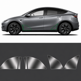 Beskyttelsesfolie til skærmkanter på Tesla Model Y - 6 stk sæt med placeringsdiagram