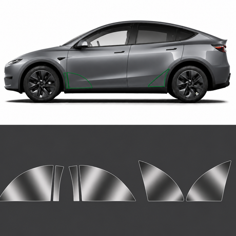 Beskyttelsesfolie til skærmkanter på Tesla Model Y - 6 stk sæt med placeringsdiagram