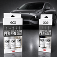 GCG MAX lakstift-sæt med touch-up pen og klarlak i XPENG-originalfarver foran en grå XPENG G6
