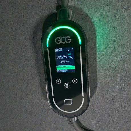 GCG MAX Mobil Lader med et tændt display
