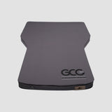 GCG MAX Luxus bilmadras med memory foam i grå, set fra oven på hvid baggrund
