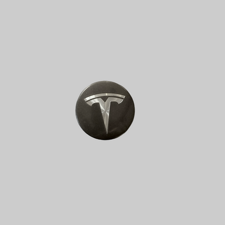 Centerkapsel mat sort med sølv Tesla logo